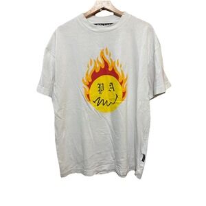 Palm Angels Archive Burning Head Smiley Happy T Shirt White Size‎ Large (pit 21)